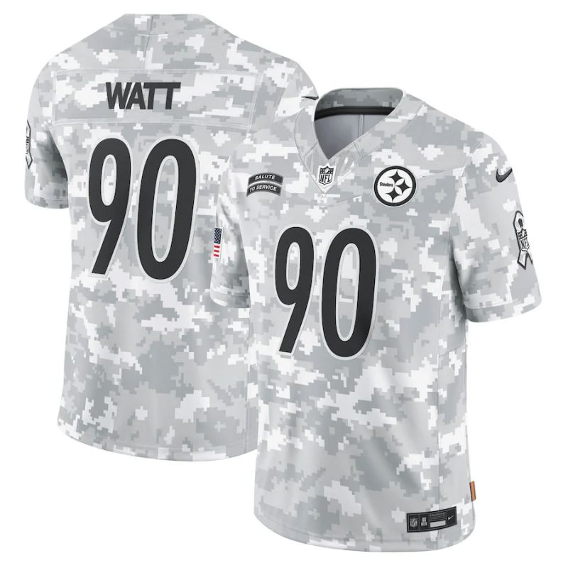 Men Pittsburgh Steelers 90 Watt Nike Arctic Camo 2024 Salute to Service Limited NFL Jersey